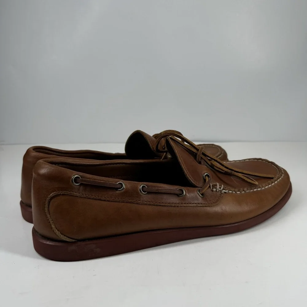 Quoddy Classic Canoe Shoe Men's US 12 Whiskey Leather Camp Moc Moccasins 144017